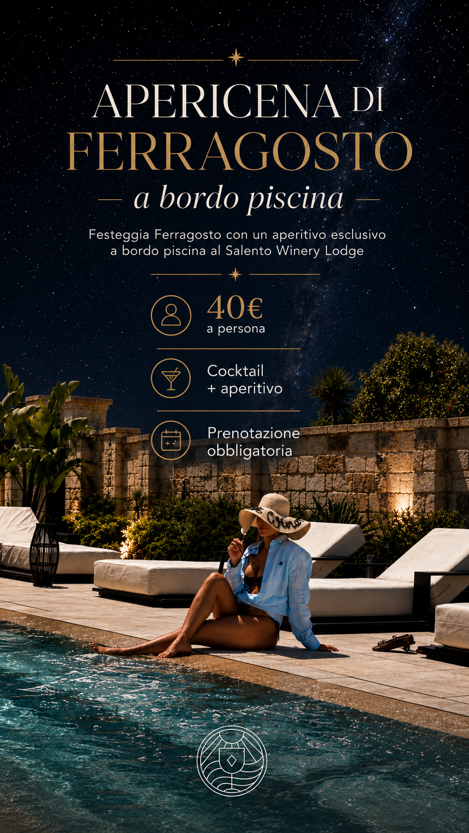 Apericena di Ferragosto a bordo piscina al Salento Winery Lodge